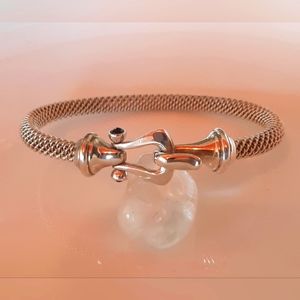 Joseph Esposito Sterling Mesh Bangle with Onyx